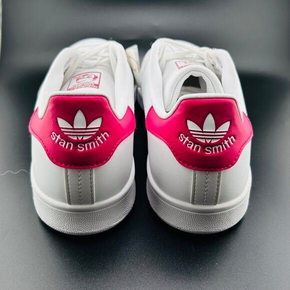 Adidas Stan Smith J Big Kids' Sneakers White Cloud / Bold Pink FX7522 Sz 7 - Picture 4 of 7